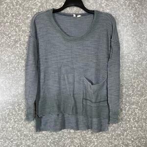 Anthropologie Moth Women's Gray Dip Dyed Oversized Cozy Thermal Top - Size XS